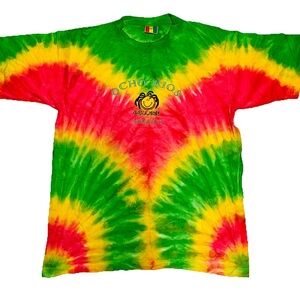 Y2K Jamaica Smile, Mon Embroidered Men’s Tie Dye T-Shirt Size XL